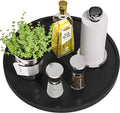 Lazy Susan Organizer, 13.2 Inch Non-Skid Bamboo Lazy Susan for Kitchen Table cabinets Closets and Kitchen Islands, Wood Turntable for Kitchen Countertop Organizer Black
