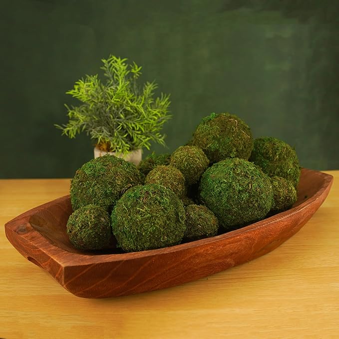 BYHER Decorative Moss Balls Set - Fake Moss Balls for Bowl Fillers, Centerpiece Decor, Home Decor, Vase Filler, Wedding Decor, Table Arrangement, Coffee Accents, DIY Crafts (Extra Large - 4"-Set of 6)