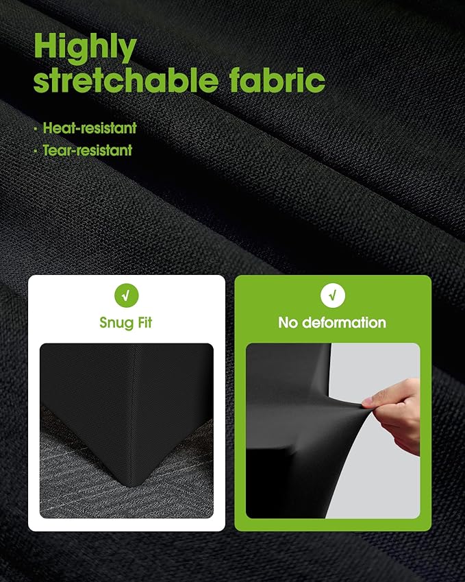 Pureegg Spandex Tablecloth 4ft - 2 Pack, Fitted and Tight Cloth for Rectangle Table, Wrinkle-Free and Stretch Table Cover for Party, Wedding, Banquet and Birthday, Black