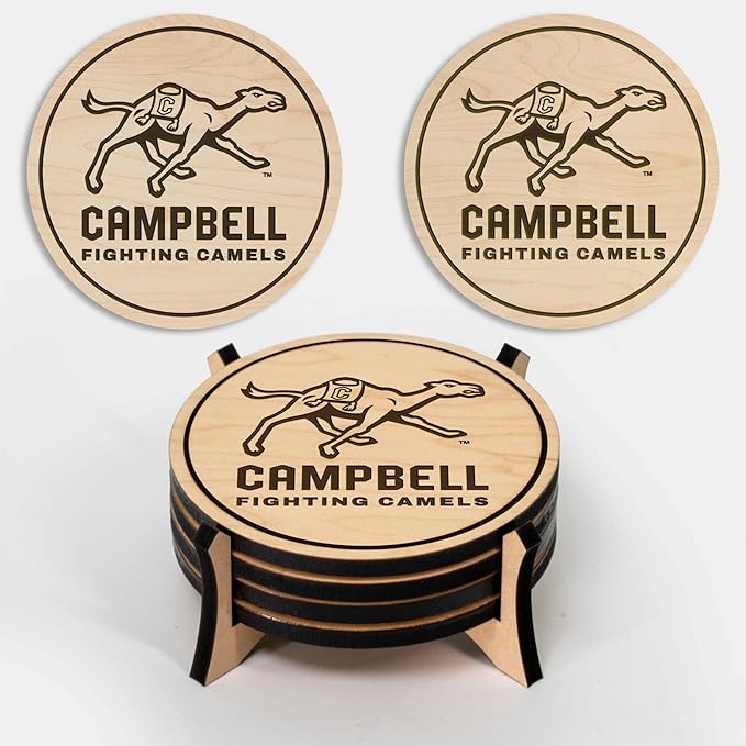 LazerEdge Campbell Camels Wooden Coaster Set - Maple Wood - Officially Licensed Product - 4-Pack