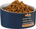 Master Pet Supply Stainless Steel Slanted Dog Cat Food Bowl - 24 oz Heavy Duty - Navy Blue, Double Wall Insulated, Non-Slip Elevated Bowl for French Bulldogs Pugs Cats, Anti Rust Dishwasher Safe