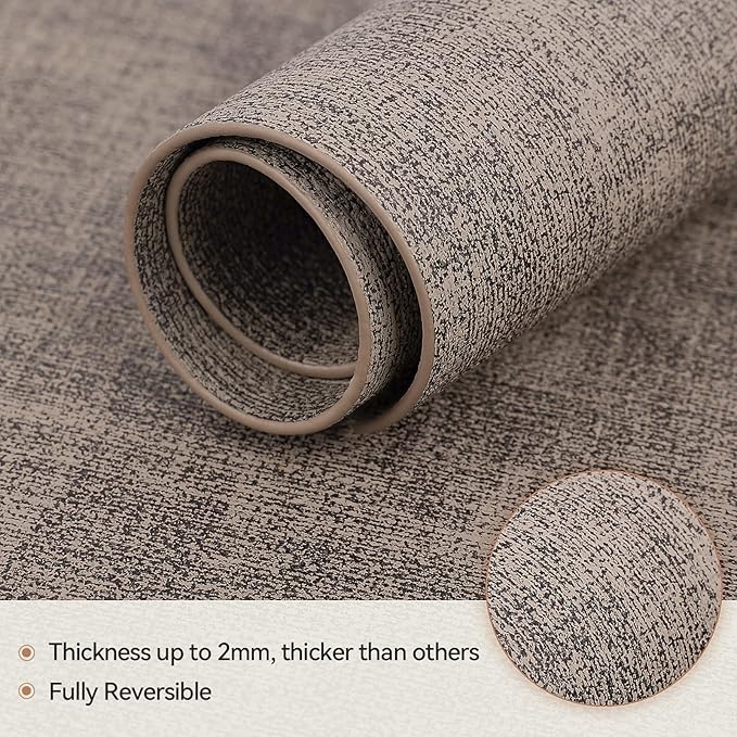 Round Table Placemats Set of 4, Faux Leather Wedge Shape Place Mats Heat Resistant Wipeable Washable Table Mats for Dining Outdoor Indoor, Camel