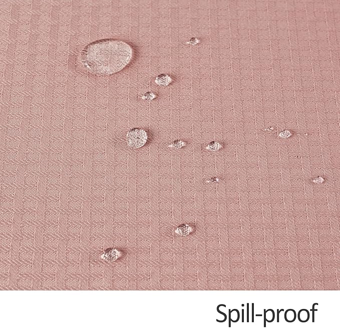 maxmill Square Jacquard Tablecloth Waterproof Spillproof Wrinkle Resistant Soft Weaved Design Table Cloth for Dinner and Party Washable Fabric Cover, Indoor Outdoor Use, 60 x 60 Inch, Pale Blush