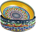 HENXFEN LEAD 33 oz Ceramic Pasta Bowls Set of 4, 8 Inch Wide & Shallow Bowls – Colorful Serving Bowls for Salad, Soup, Pasta, Microwave & Dishwasher Safe
