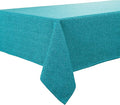 BALCONY & FALCON Square Tablecloth Washable Wrinkle Resistant and Water Proof Table Cloth Decorative Linen Fabric Tablecloths for Dining Party Kitchen Wedding Outdoor Use (Lake Blue, 47x47)
