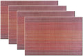 Table Mats for Dinner Washable Easy to Clean PVC Placemat for Kitchen Table Heat-resistand Woven Vinyl Placemats (4, Red)