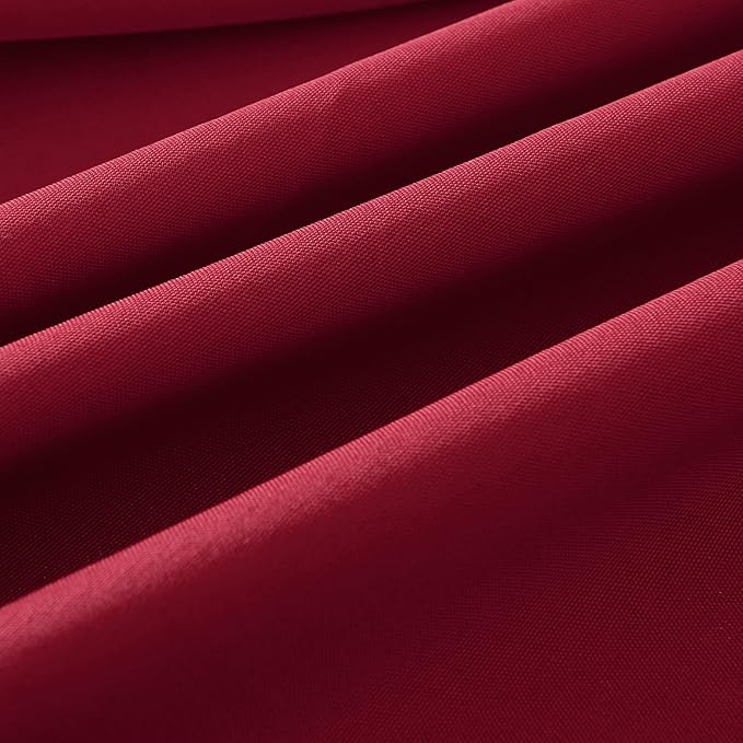 2-Pack 90x156 inch Burgundy Table Cloths, Solid Stain and Wrinkle Resistant Oblong Tablecloth, Premium Plain Weave Polyester Fabric Rectangle Table Linen Covers for Hotel, Banquet