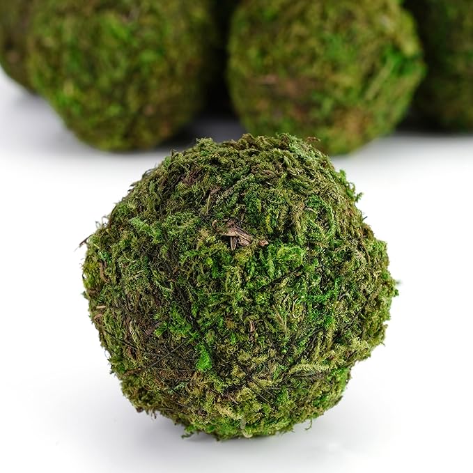 BYHER Decorative Moss Balls Set - Fake Moss Balls for Bowl Fillers, Centerpiece Decor, Home Decor, Vase Filler, Wedding Decor, Table Arrangement, Coffee Accents, DIY Crafts (Small - 2"-Set of 12)