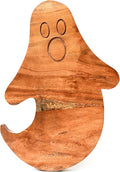 Treen Art Creepy Wooden Halloween Kitchen Cutting Board for Decor, 14"L x 10"W Ghost Butcher Block Piece, Charcuterie Platter for Cheese, fruits and Salad Serving Board