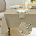 Softalker Rectangular Tablecloth 60x120 inch Faux Linen Table Cloth Outdoor Waterproof Stain and Wrinkle Resistant Table Cover for 6/8/10 Foot Rectangle Large Tables for Party Graduation, Khaki