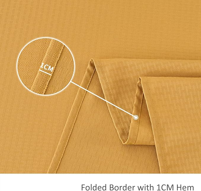 maxmill Rectangle Tablecloth Weaved Pattern Waterproof Spillproof Wrinkle Free Table Cloth, Kitchen Dining Tabletop Decoration, Fabric Table Cover for Holiday Parties, 52 x 70 Inch, Ochre Yellow