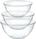 PLASTICPRO Disposable Combo Set of Salad Bowl Includes 2, 48 Ounce 2, 96 oz 2, 150 Ounce Round Crystal Clear Plastic Serving Bowl