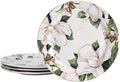 Bico Magnolia Floral Dinner Plates Set of 4, 11 Inch Large Ceramic Plates for Pasta, Steak, Stylish Serving Dishes, Microwave and Dishwasher Safe, Gift for Housewarming and Thanksgiving
