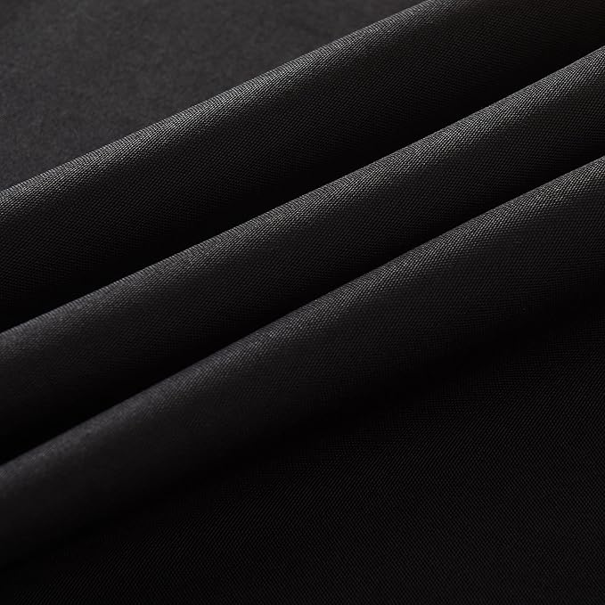 2-Pack Round 90-inch Black Table Cloths, Solid Stain and Wrinkle Resistant Circular Tablecloth, Premium Plain Weave Polyester Fabric Table Linen Covers for Hotel, Banquet