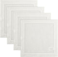 Solino Home Square Placemats Set of 4-100% Pure Linen Ivory Cloth Placemats 14 x 14 Inch - Classic Hemstitch, Machine Washable Place Mats for Spring, Easter