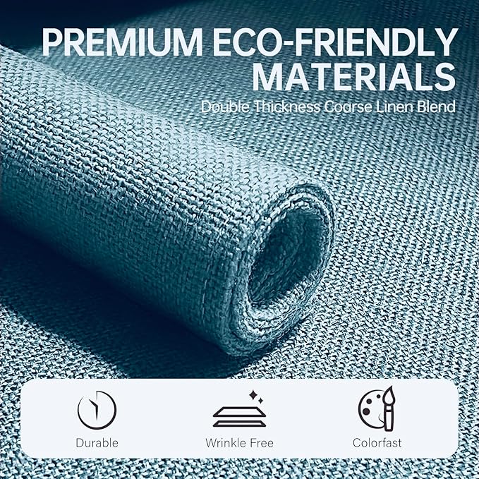Blue Forest Placemats Set of 8,Dual-Layered Thickened Faux Linen Table Mats Heat Resistant Machine Washable Wrinkle Free Place Mats for Kitchen Dining Outdoor/Indoor (Sky Blue)