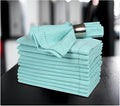 Bedding Craft Cotton Cloth Dinner Napkins Set of 12 – 18x18 Aqua with Hemstitched Mitered Corners – Reusable Machine Washable Napkins for Weddings, Parties & Table Decorations