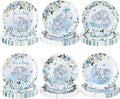 60 Pcs 7 Inch Elephant Baby Shower Paper Plates It's a Boy Shower Decorations Tableware Baby Gender Reveal Plates It's a Boy Party Supplies for Blue Floral Elephant Party