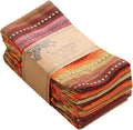 ACCENTHOME 100% Cotton Salsa Stripe Napkin Set of 6 18x18 inch Red/Rust Multicolour Dinner Napkins - Washable Soft Premium Hotel Quality Reusable Perfect Table Linen for Family Dinners Weddings