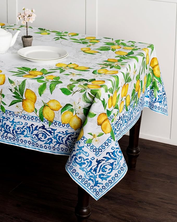 Maison d' Hermine Table Cloth Rectangle Table 100% Cotton 60 x 120 Inches Tablecloth Reusable Decorative for Dining Room Farmhouse Home Valentines Day Decorations Spring Summer - Cedrat