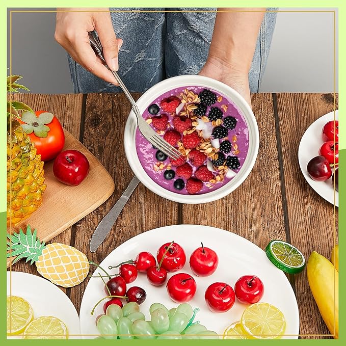 Tessco for you 100 Pack Large Disposable Salad Bowls Deep Heavy Duty Paper Bowls Sugarcane Fiber Compostable Biodegradable Microwave Safe for Hot Cold Soup Ramen Popcorn Pasta(32 oz,White Color)