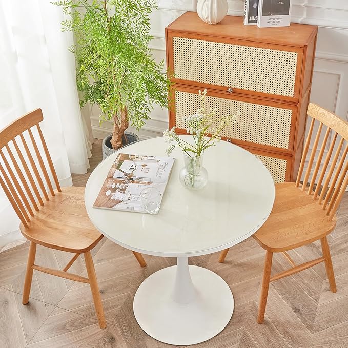 Warmstar Round Clear Table Protector, 40Inch 2mm Thick PVC Tablecloth for Dining & Coffee Table