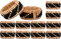 ALPHA Living HOME 12-Pack Black Natural Rattan Napkin Rings – Elegant Woven Serviette Holders for Weddings, Parties & Everyday Dining Decor