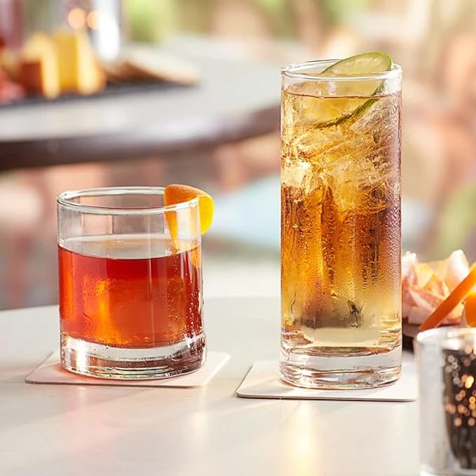 Bormioli Rocco Cortina 13.5 Oz Cooler Glass (Set of 6) - Elegant & Versatile Drinking Glasses for Soft Drinks, Long Drinks, Crushed Ice Beverages - Barware Essential, Dishwasher Safe Glassware