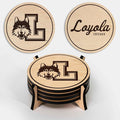 LazerEdge Loyola Ramblers Wooden Coaster Set - Maple Wood - Officially Licensed Product - 4-Pack