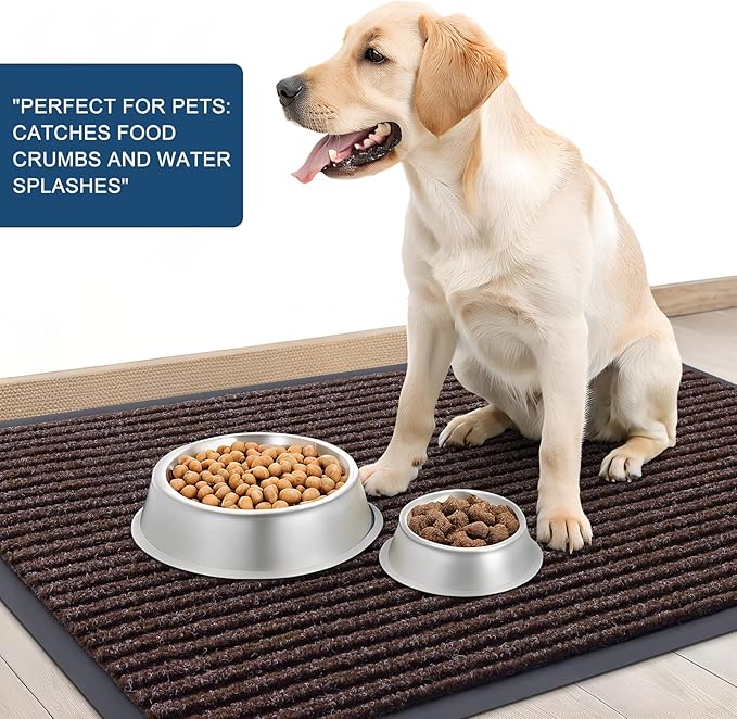OLANLY Front Door Mat Indoor Outdoor Entrance, Waterproof Heavy Duty Doormat, Fade Resistant, Low Profile, Easy Clean Patio Porch Welcome Floor Mats for Entry, 59x30, Tan