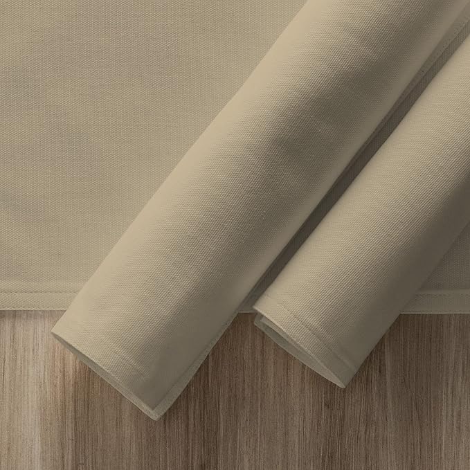 Calicot Placemats Set of 6 100% Cotton Washable Cloth Place Mats, Reusable Table Mats for Spring/Summer & Thanksgiving Christmas Decorations Kitchen Dining Party Wedding (Desert Beige, 13" x 19")