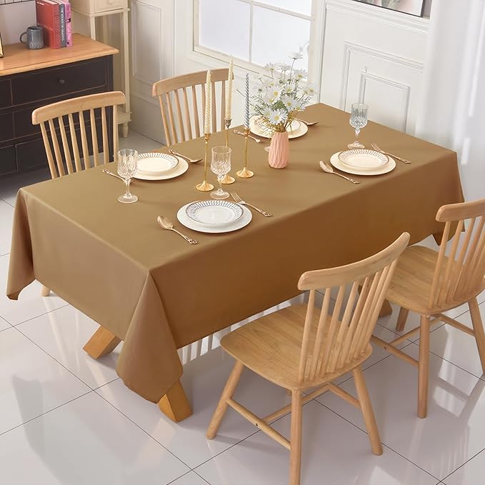 6-Pack 60x102 inch Coffee Table Cloths, Solid Stain and Wrinkle Resistant Oblong Tablecloth, Premium Plain Weave Polyester Fabric Rectangle Table Linen Covers for Hotel, Wedding