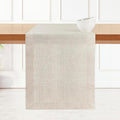 D'Moksha Homes Linen Light Natural Table Runner 120 Inches Long - 100% Pure Linen Dining Table Runner 14 x 120 Inch for Valentines, Spring, Easter - Machine Washable