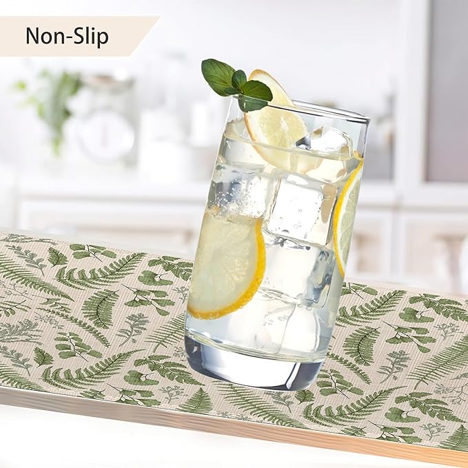 Tropical Fern Herbs Placemats Set of 6,Botanical Floral Leaf Table Mats Non-Slip Heat Resistant Washable Placemat for Party Kitchen Dining Table Decoration Indoor Outdoor