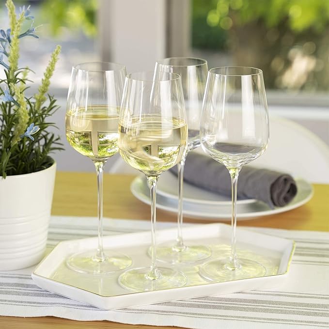 Spiegelau Willsberger Crystal White Wine Glasses Gift Set, Sleek and Lightweight Design, Elegant Glassware for Wedding Gifts, Birthday Gifts, Home Bar, Hosting Essentials, 12.9 oz, Set of 4