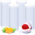 300 Pcs Mini Clear Dessert Plate Small Square Plastic Appetizer Plate with 300 Tasting Spoon Disposable 1 oz 2.4x2.4 Inch Party BBQ Wedding Picnic Party Travel Events Microwavable(Elegant)