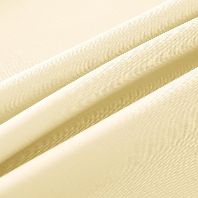 2-Pack Round 90-inch Beige Table Cloths, Solid Stain and Wrinkle Resistant Circular Tablecloth, Premium Plain Weave Polyester Fabric Table Linen Covers for Hotel, Banquet