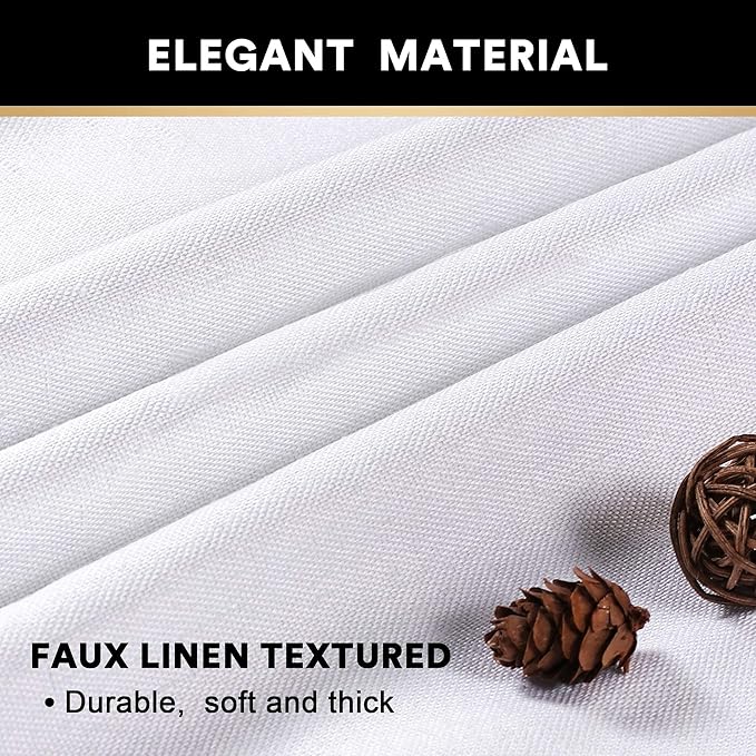 PrinceDeco 100% Blackout Curtains 2 Panels Set Thermal Insulated Full Light Blocking Drapes Window Curtain Panels for Bedroom Living Room Grommet Black Out Cute Curtains,52" W x 63" L, Pearl White