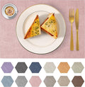 Faux Leather Placemats Set of 6 Washable PU Table mats for Kitchen Table - Heat Resistant, Waterproof, Easy Clean, Anti Slip 11.8" x 17" (Pink-6 Pack)