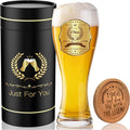 60th Birthday Beer Glasses Gifts, Personalized '1966' Vintage Glass Ware Set for Men, Black Gift Package with Drinking Glass, Coaster, and Card for 60 Years Old Man