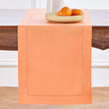 Solino Home Linen Coral Table Runner 72 Inches Long - 100% Pure Linen Hemstitch Table Runner 14 x 72 Inch for Dresser, Dining, Valentines, Spring, Easter - Classic Hemstitch