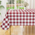 misaya Rectangle Waterproof Vinyl Table Cloth, Buffalo Flannel Backed Tablecloth, Wipeable Plastic Table Cover for Valentine's Day, Dinner, Kitchen, Outdoor (60" x 120", Burgundy and White)