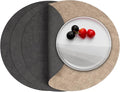 Myir JUN Round Placemats Dual Sided, Faux Leather Place Mats Set of 4 Indoor Placemat for Dining Table Outdoor Place Mat Non-Slip Washable Table Mats (Gray Beige, Set of 4)