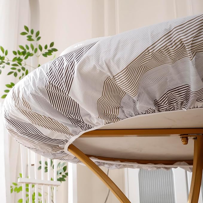 Walrus Round Vinyl Fitted Tablecloth with Flannel Backing Elastic Edge Design Table Cover Waterproof Oil-Proof PVC Table Cloth Stain-Resistant Best for 32"-36" Round