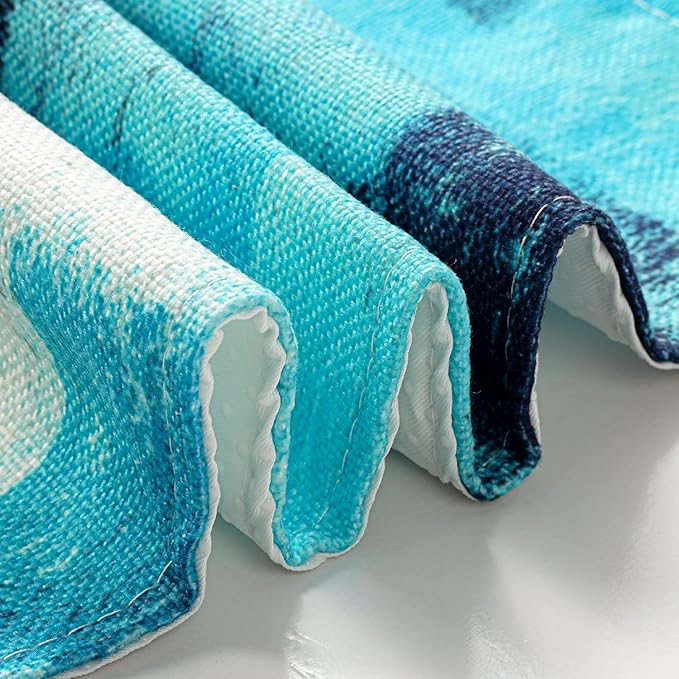 Turquoise and Grey Placemats Set of 4 Modern Art Teal Placemats Heat Resistant Non-Slip Artwork Dining Placemats Washable Table Mats for Home Kitchen Decor