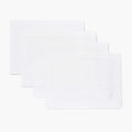 Solino Home Linen Placemats Set of 4 - Classic Hemstitch White Placemats 14 x 19 Inch - 100% Pure Linen Table Mats for Winter, Valentines, Spring, Easter