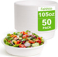 105oz Extra Large Disposable Sugarcane Fiber Paper Bowl, Heavy-Duty Round Serving Bowl for Soups, Pasta & Saucy Dishes, Eco-Friendly Tableware for Restaurants & Catering