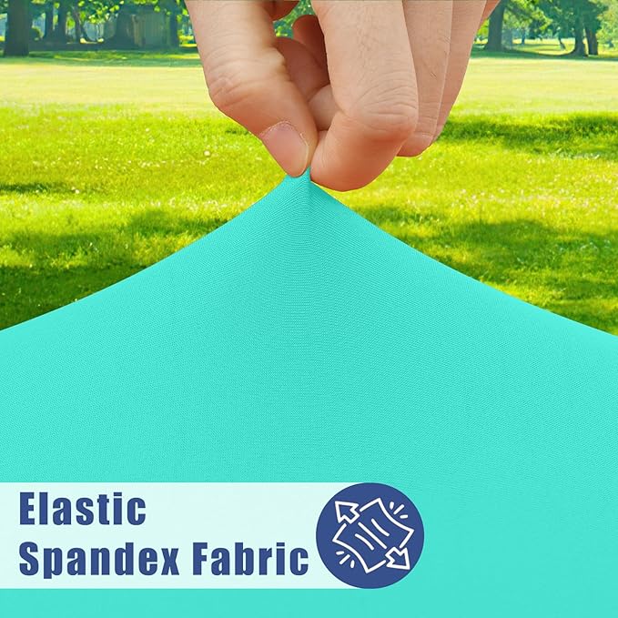 Spandex 5 Foot Rectangle Table Cloth 2 Pack, Elastic Fitted Tablecloths for Picnic, Stretch Washable Patio Table Cover for Outdoor, Camping, Banquet and Parties(Aqua Blue, 30"x60")