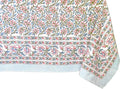 ATOSII Kalina 100% Cotton Fall Rectangle Tablecloth, Handblock Print Floral Table Cloth for Kitchen Dining Linen I Weddings Outdoors Easter Spring Summer I 72 X 120 Inches I 10 Seater