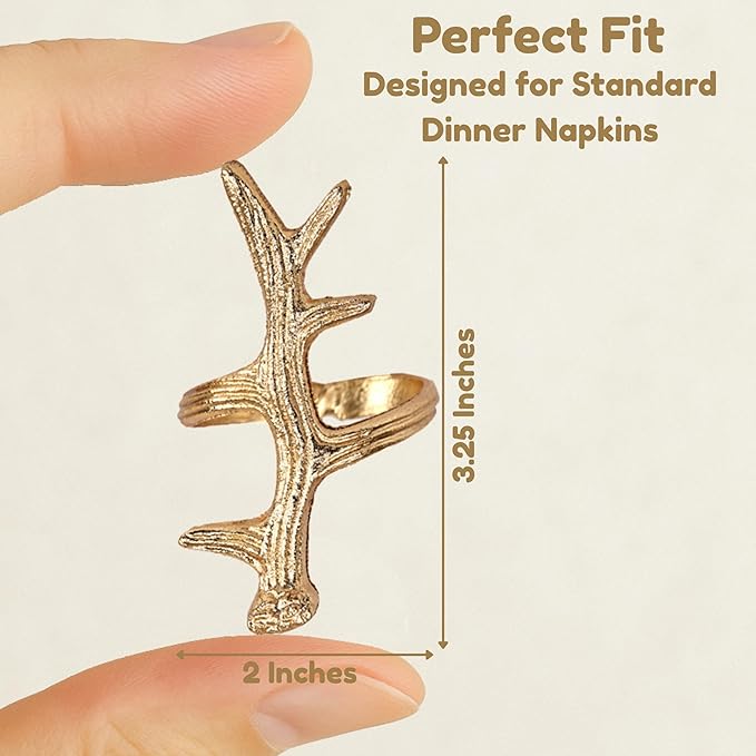 Modern Metal Napkin Rings Set of 12 - Napkin Rings Holder for Dinning Table Parties Dining Table, Weddings, and Special Events - Elegant Table Décor for Home & Restaurants (Gold) - CLEENTABLE